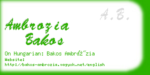 ambrozia bakos business card